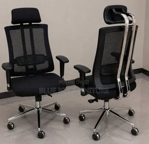 High Back Mesh Chair With Headrest Adjustable Arms