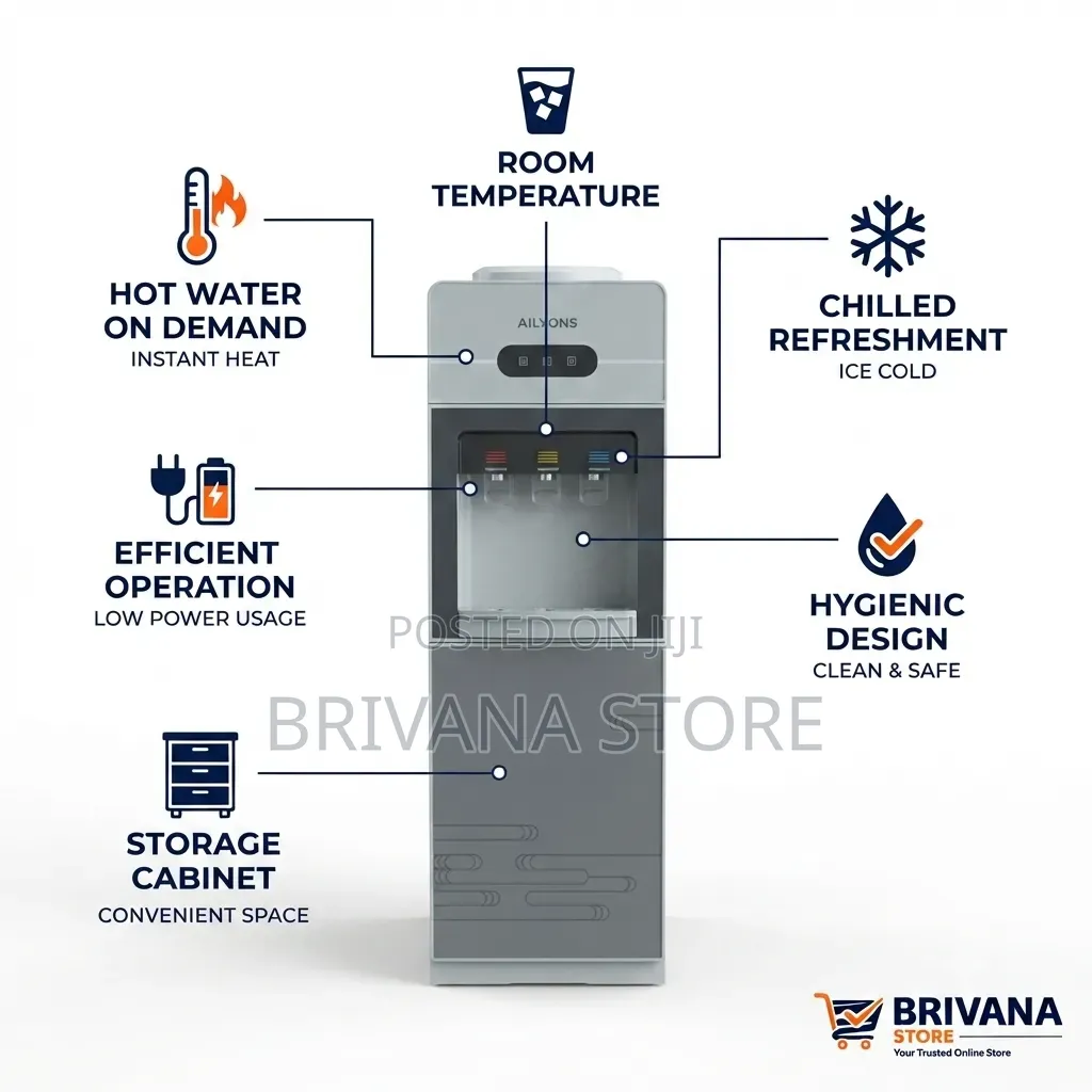 Ailyons 3-Tap Water Dispenser Hot Cold Normal – Brand New