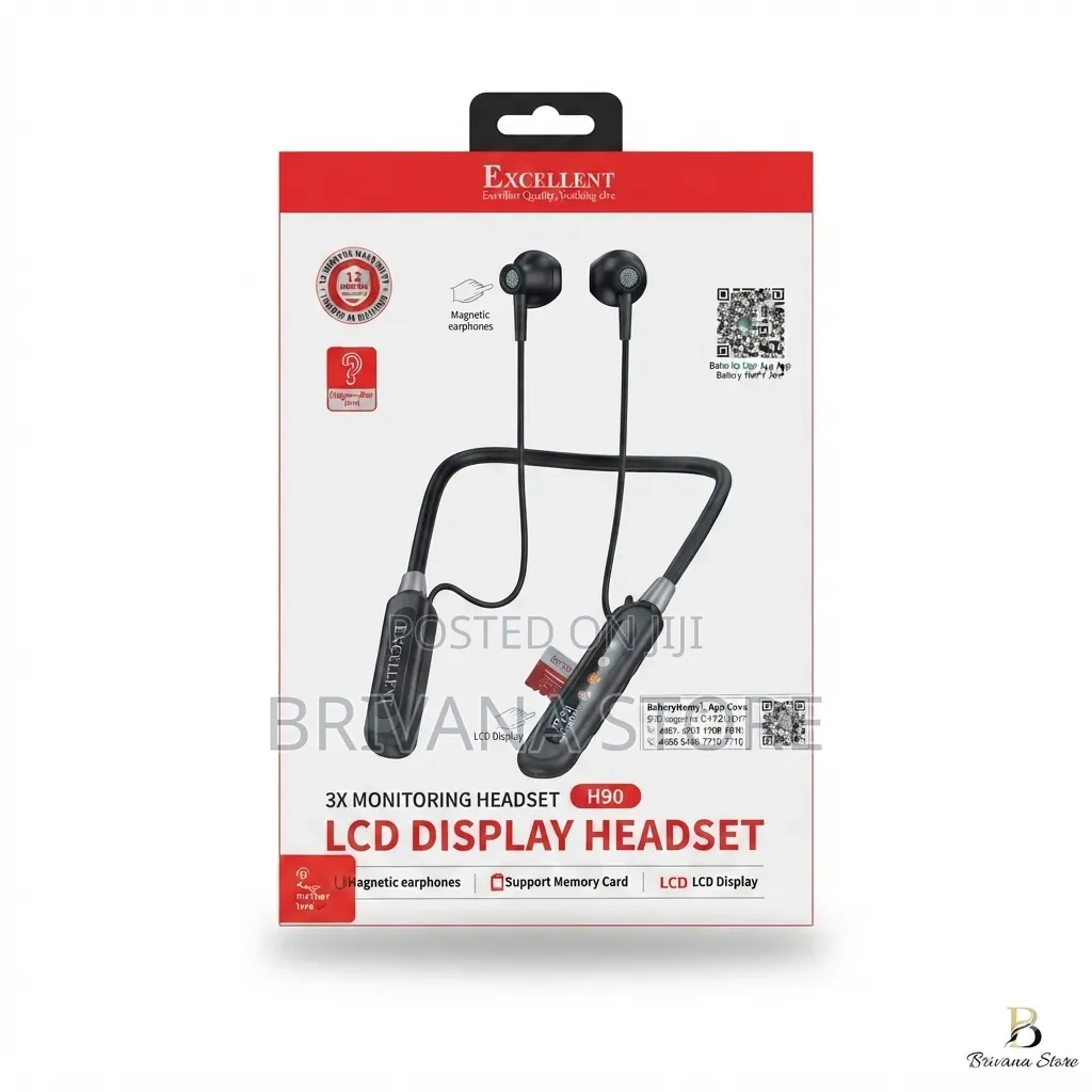 Excellent Wireless Bluetooth Neckband With LCD Display TF Card
