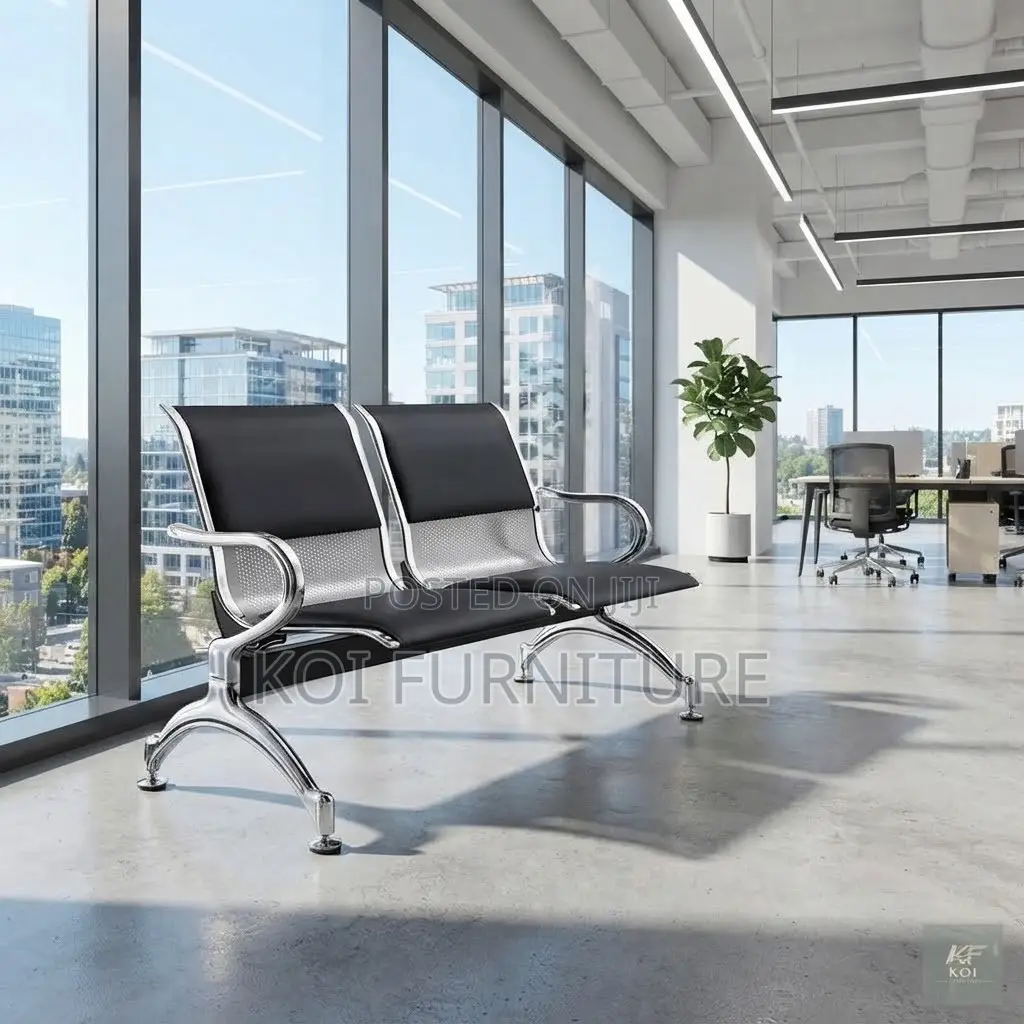 Office Bench; Two Seaters Leather Office Receptions Bench