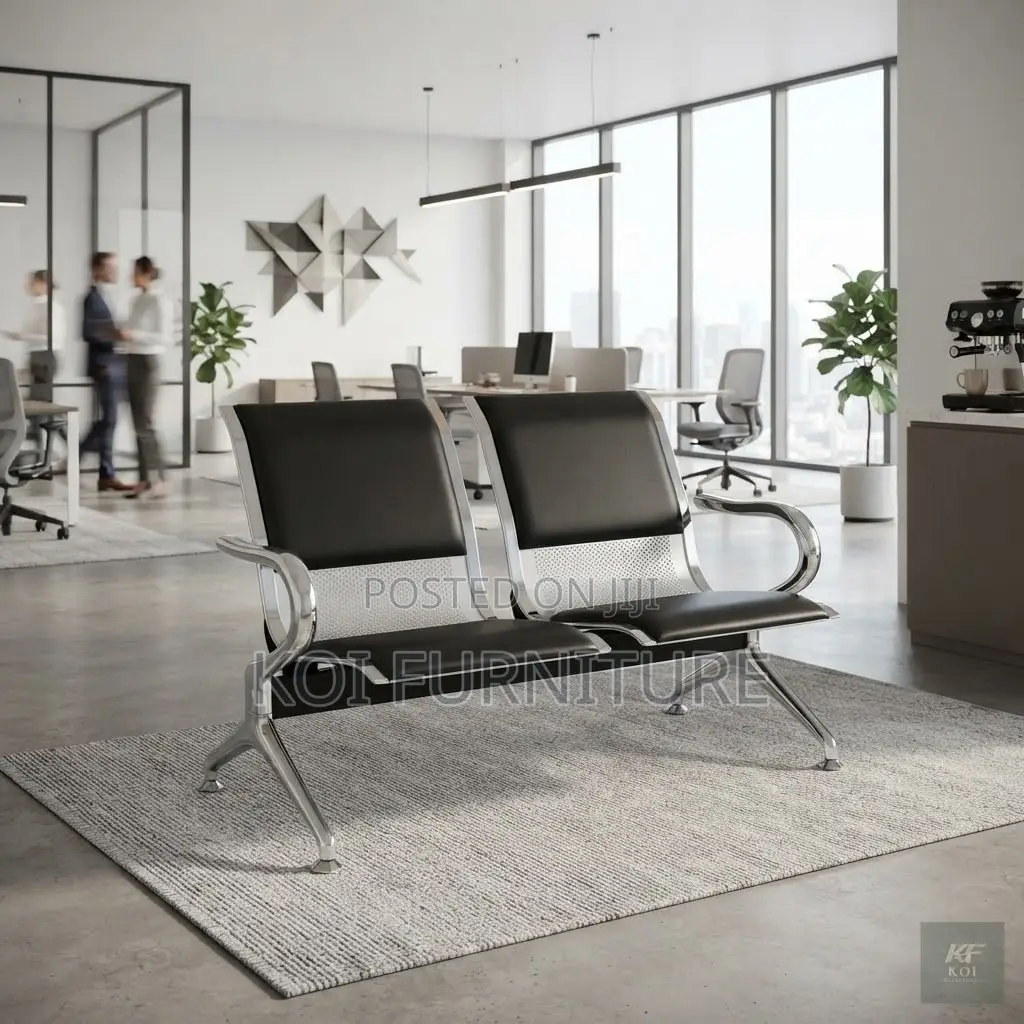 Office Bench; Two Seaters Leather Office Receptions Bench