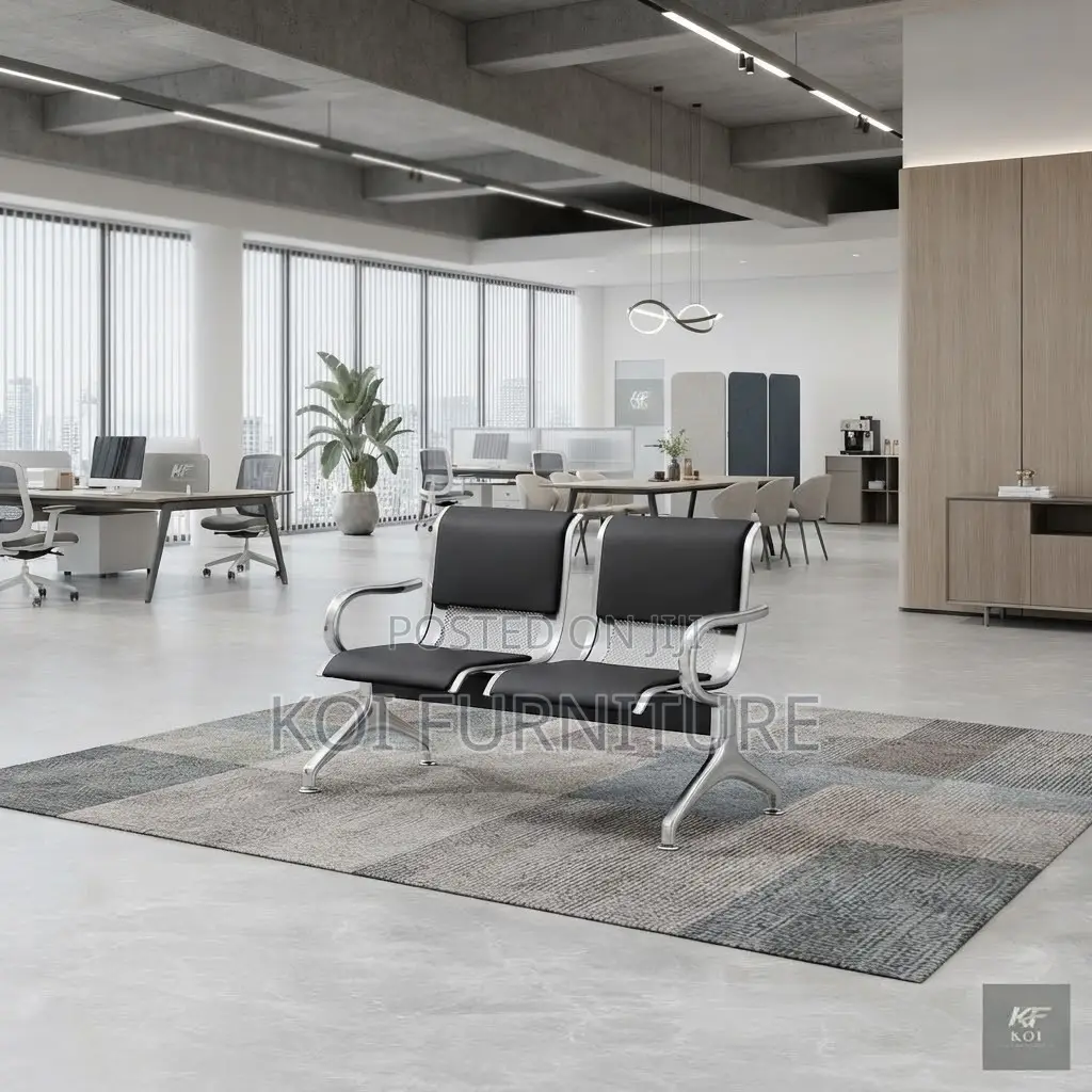 Office Bench; Two Seaters Leather Office Receptions Bench