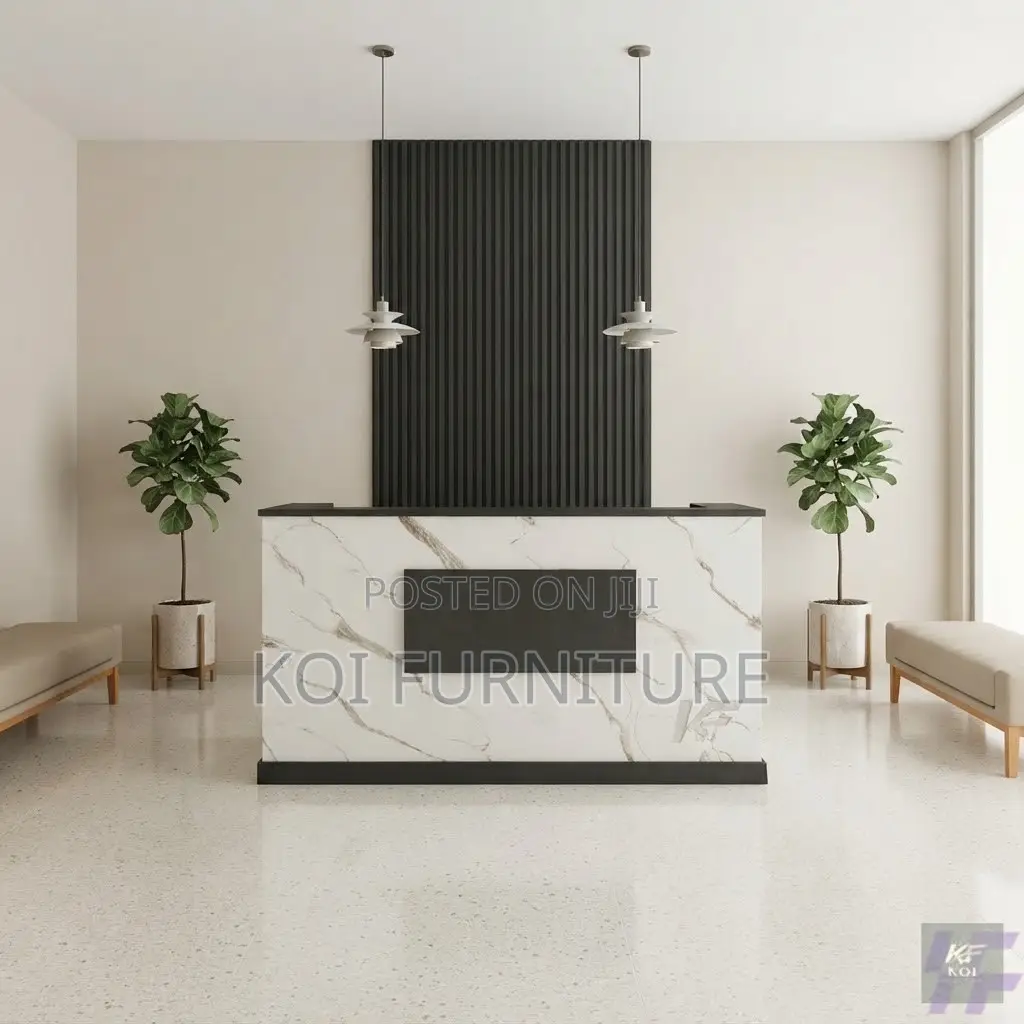 Reception Desk; 1800mm Elegant Office White Front Reception Desk
