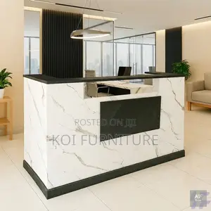 Reception Desk; 1800mm Elegant Office White Front Reception Desk