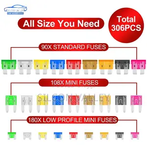 Car Fuse Set 306 PCS Micro , Mini and Standard Fuse