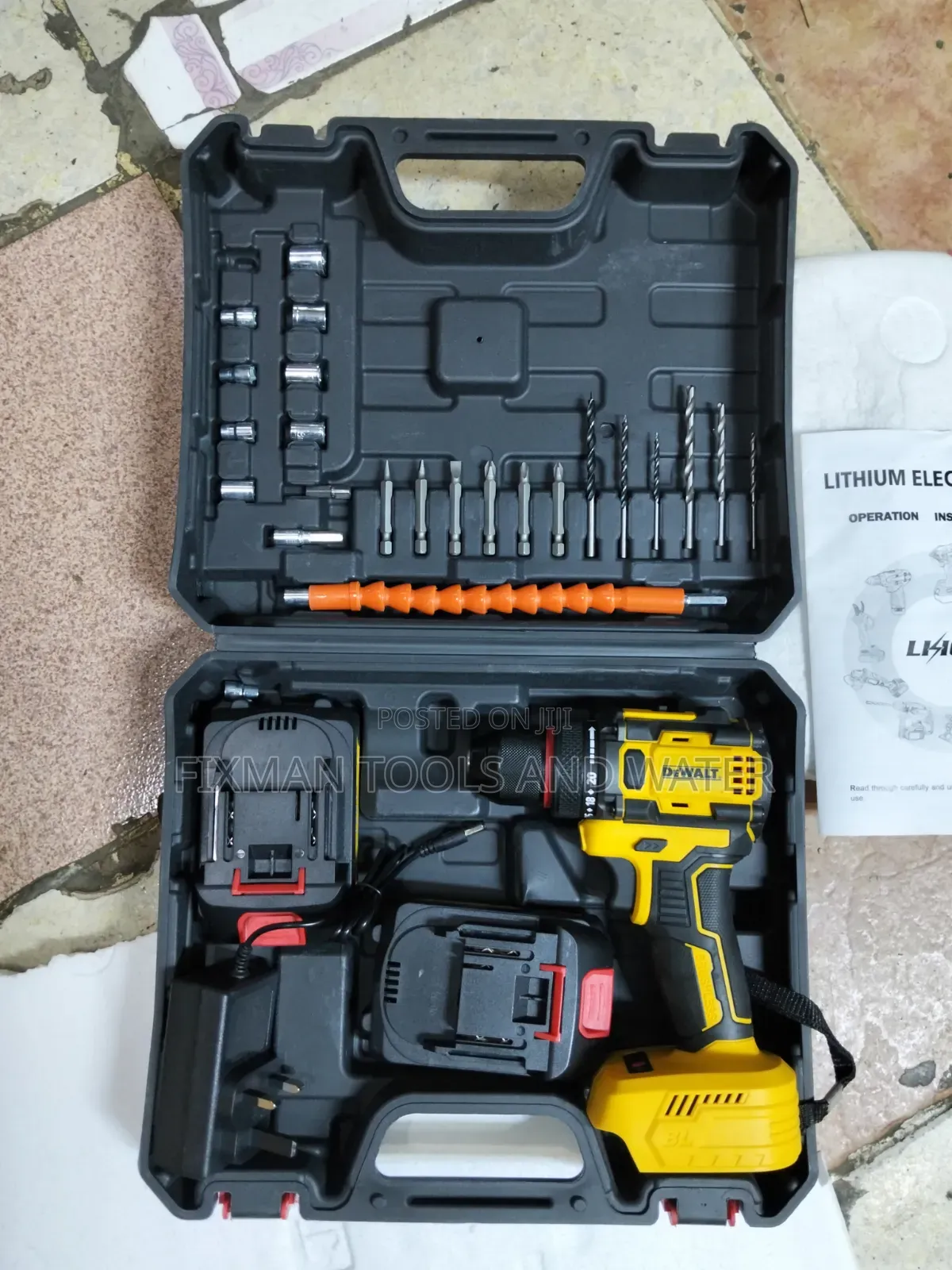 Dewalt Brushless Cordless Drill 198v 2 Battery Charger and Accessory