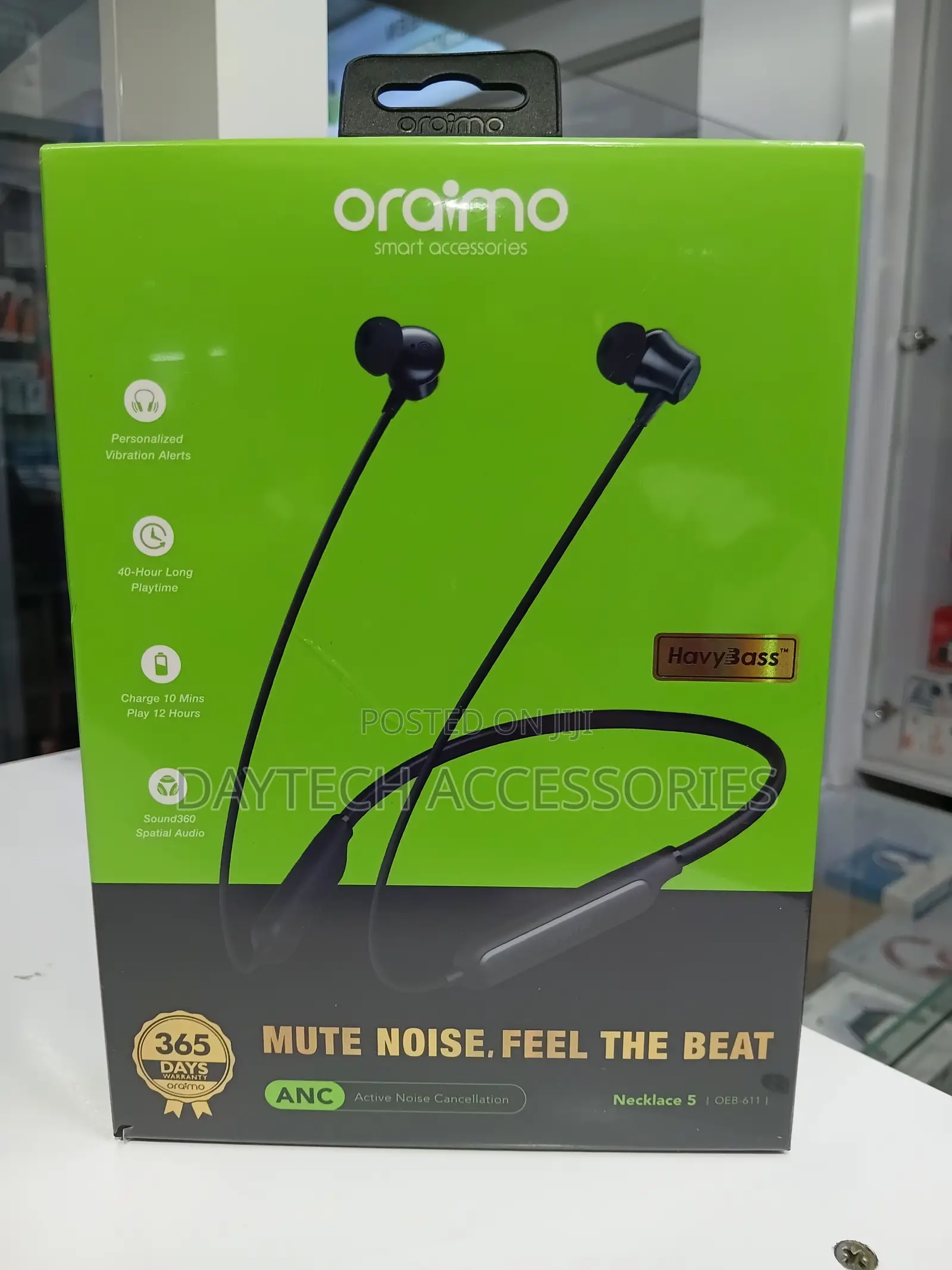Oraimo Necklace 5 ANC Neckband Earphones 40-Hr Long Playtime