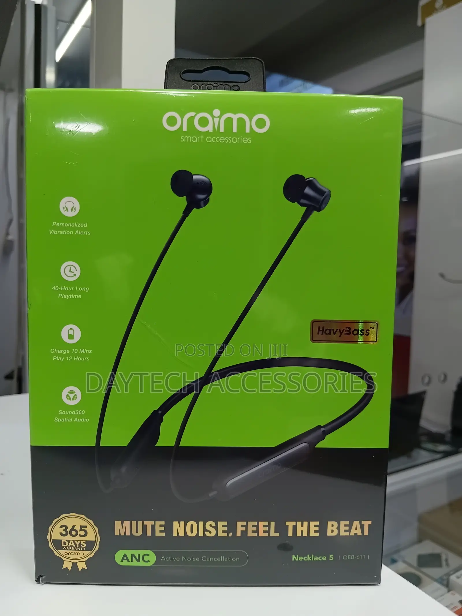 Oraimo Necklace 5 ANC Neckband Earphones 40-Hr Long Playtime