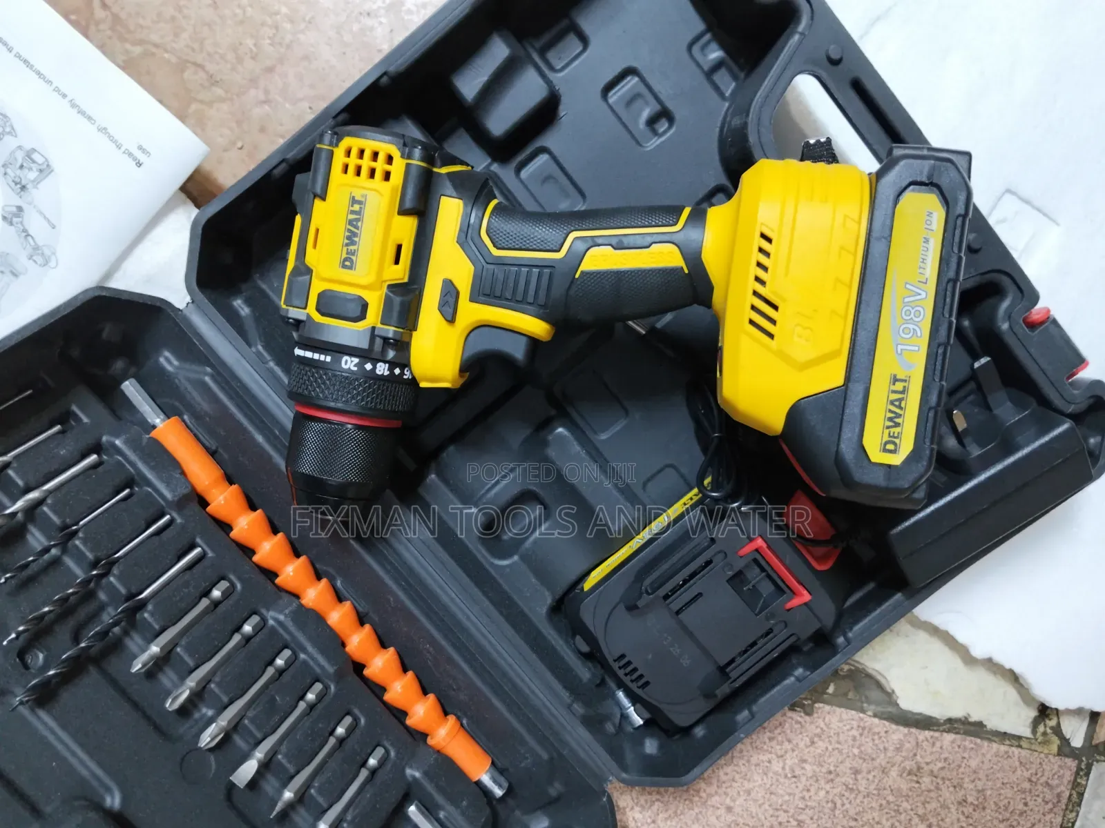 Top Power Dewalt Brushless Cordless Drill 2 Battery 198v Accessories