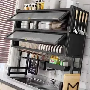 Double Over the Sink Dish Rack With Acrylic Glass Cover