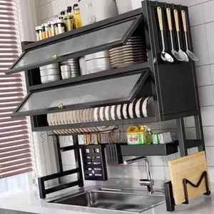 Double Over the Sink Dish Rack With Acrylic Glass Cover