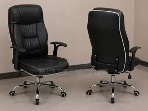 Black Leather Padded Managerial Chair