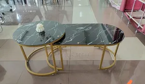 2 in 1 Marble Nesting Coffee Table (Glass Effect)