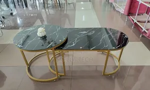 2 in 1 Marble Nesting Coffee Table (Glass Effect)