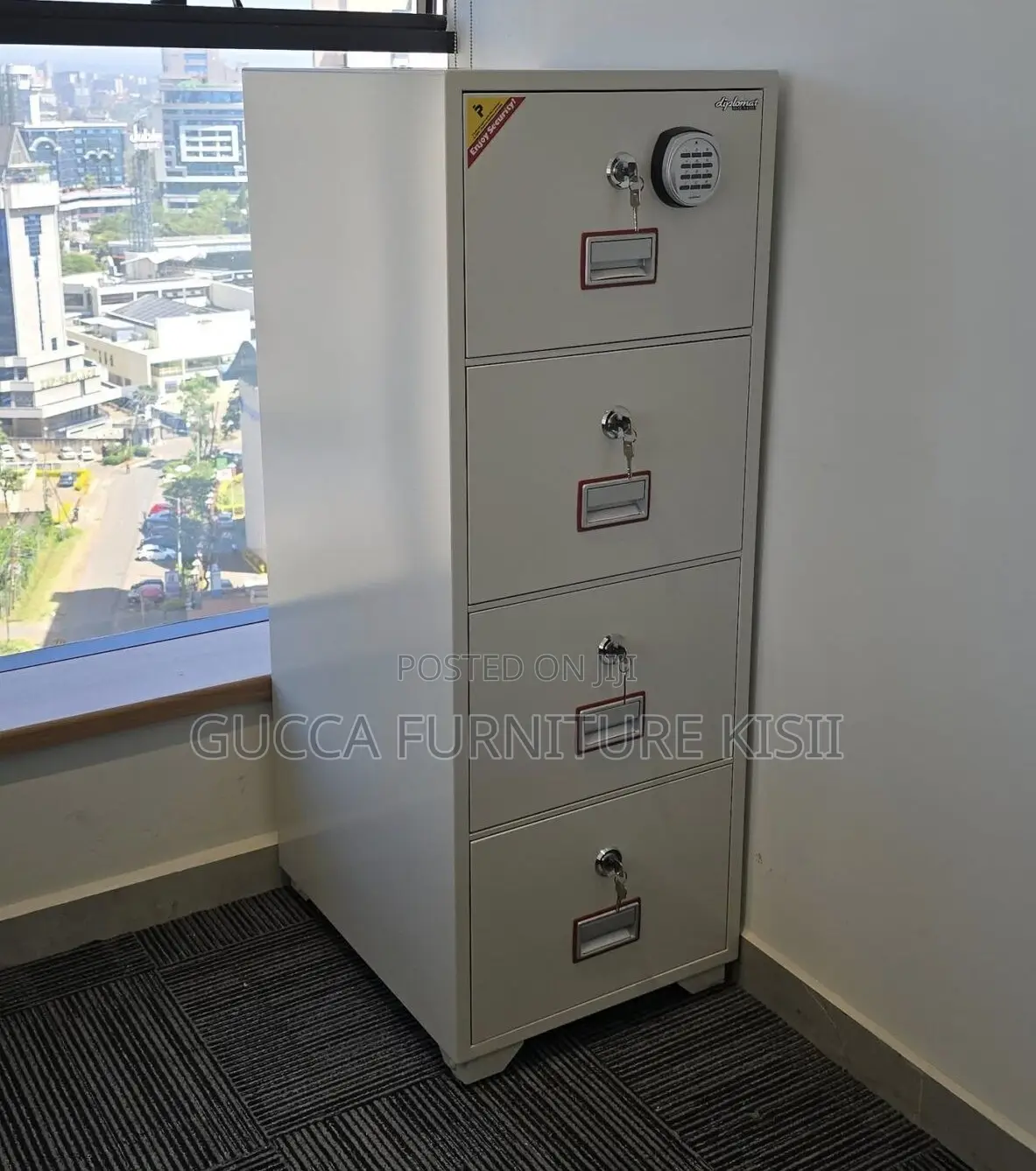 Safe Fireproof; 4-Drawer Fireproof Diplomat Safe Cabinet