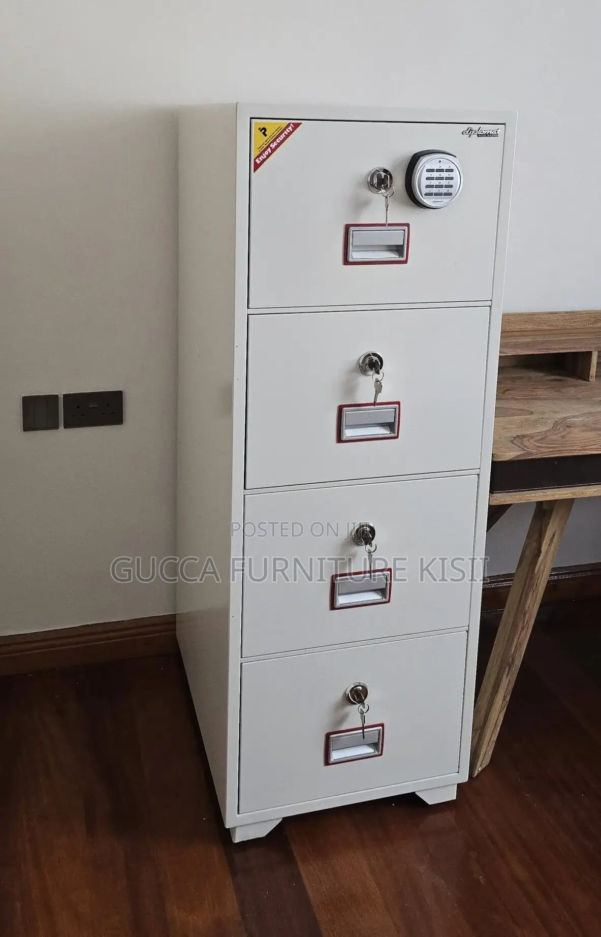 Safe Fireproof; 4-Drawer Fireproof Diplomat Safe Cabinet
