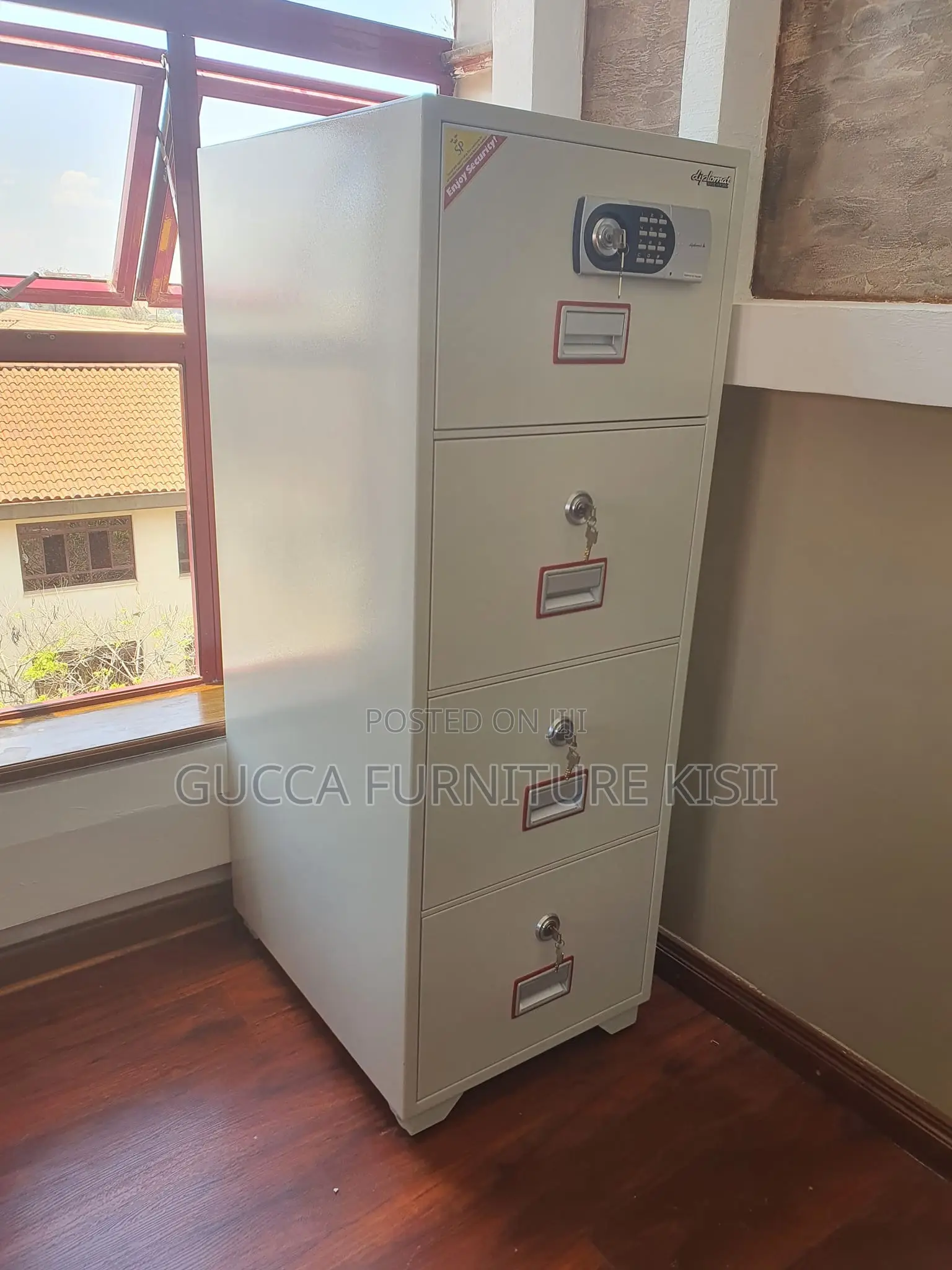 Safe Fireproof; 4-Drawer Fireproof Diplomat Safe Cabinet