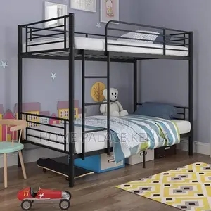 Bunk Bed; Sturdy Steel Kids Bunk Bed With Safe Sleeping Design