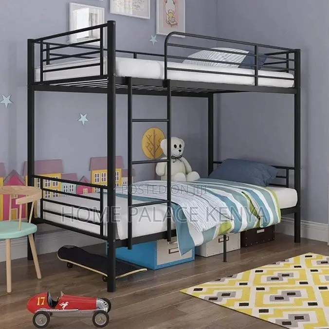 Bunk Bed; Sturdy Steel Kids Bunk Bed With Safe Sleeping Design