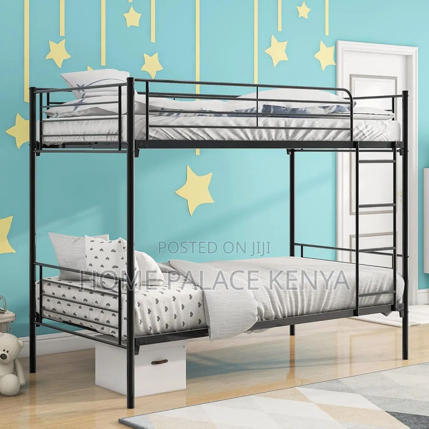 Bunk Bed; Sturdy Steel Kids Bunk Bed With Safe Sleeping Design