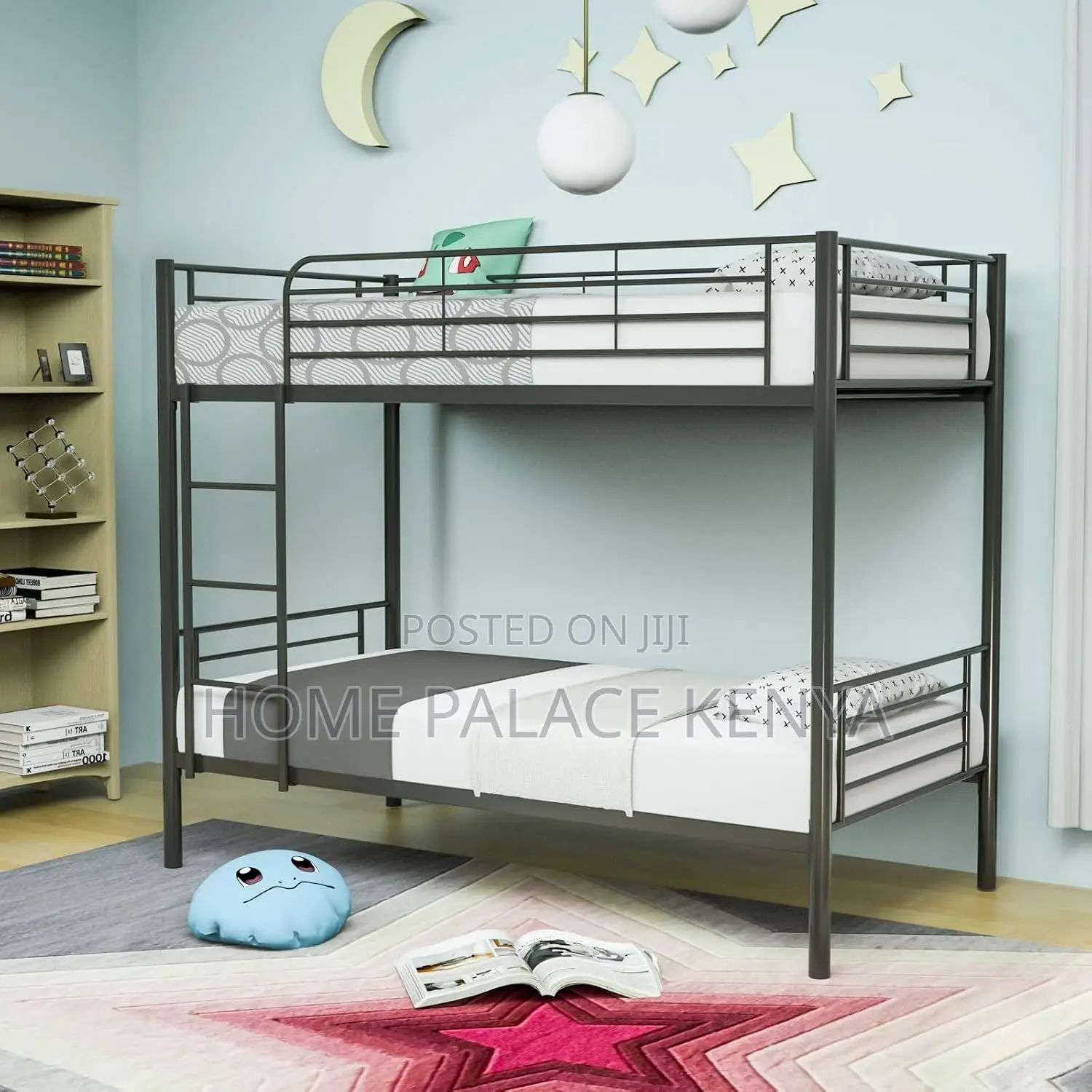 Bunk Bed; Sturdy Steel Kids Bunk Bed With Safe Sleeping Design