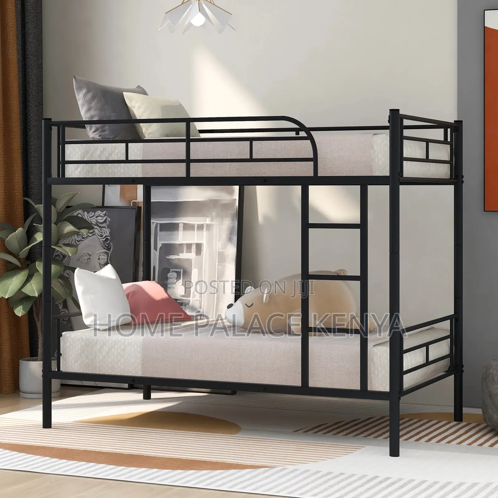 Bunk Bed; Sturdy Steel Kids Bunk Bed With Safe Sleeping Design