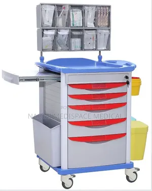 ABS Anaesthesia Trolley With Compartments/Crash Cart/Emergency Trolley