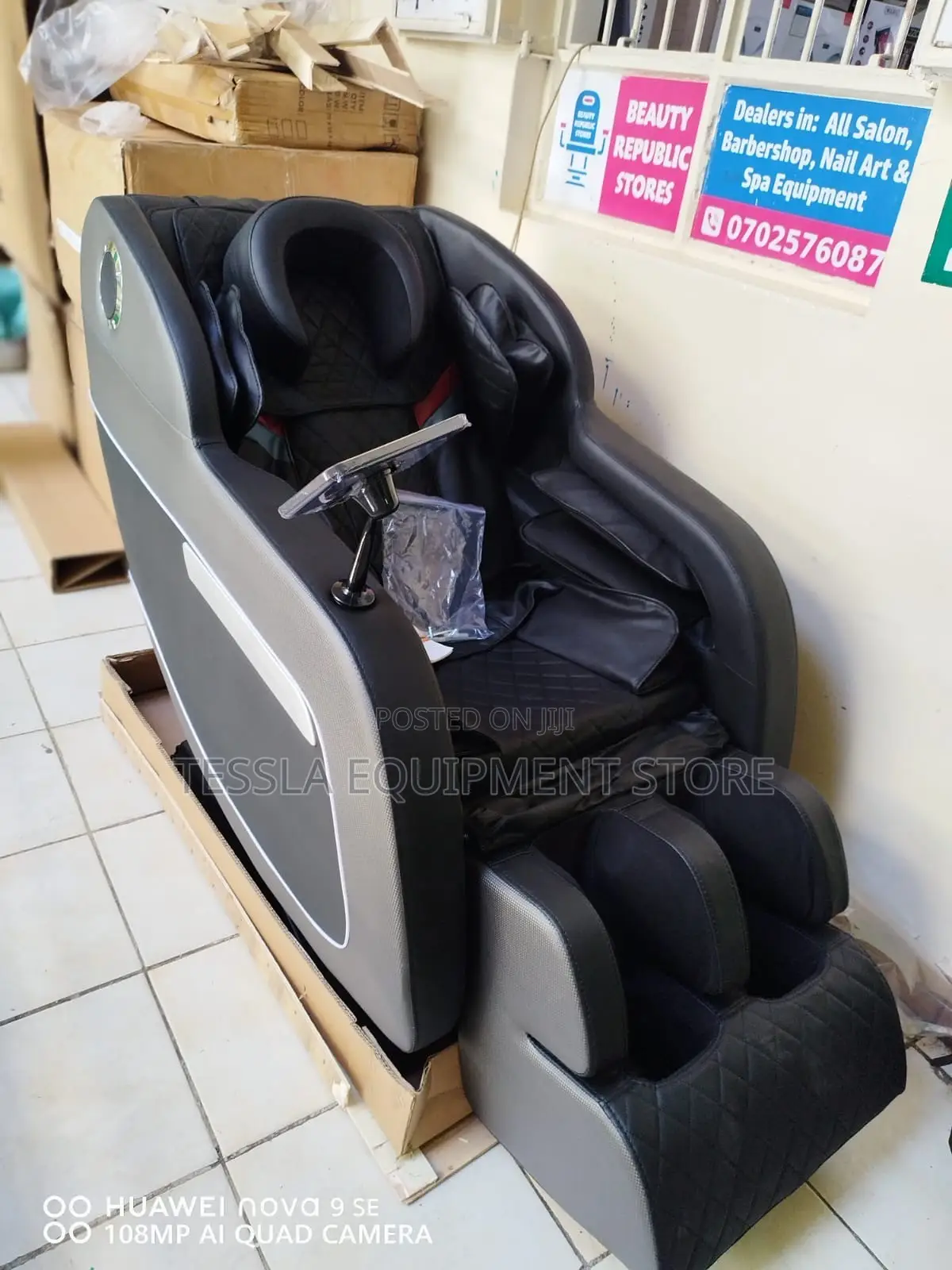 Full Body Electric Massage Chair – Full Recliner Real Leather