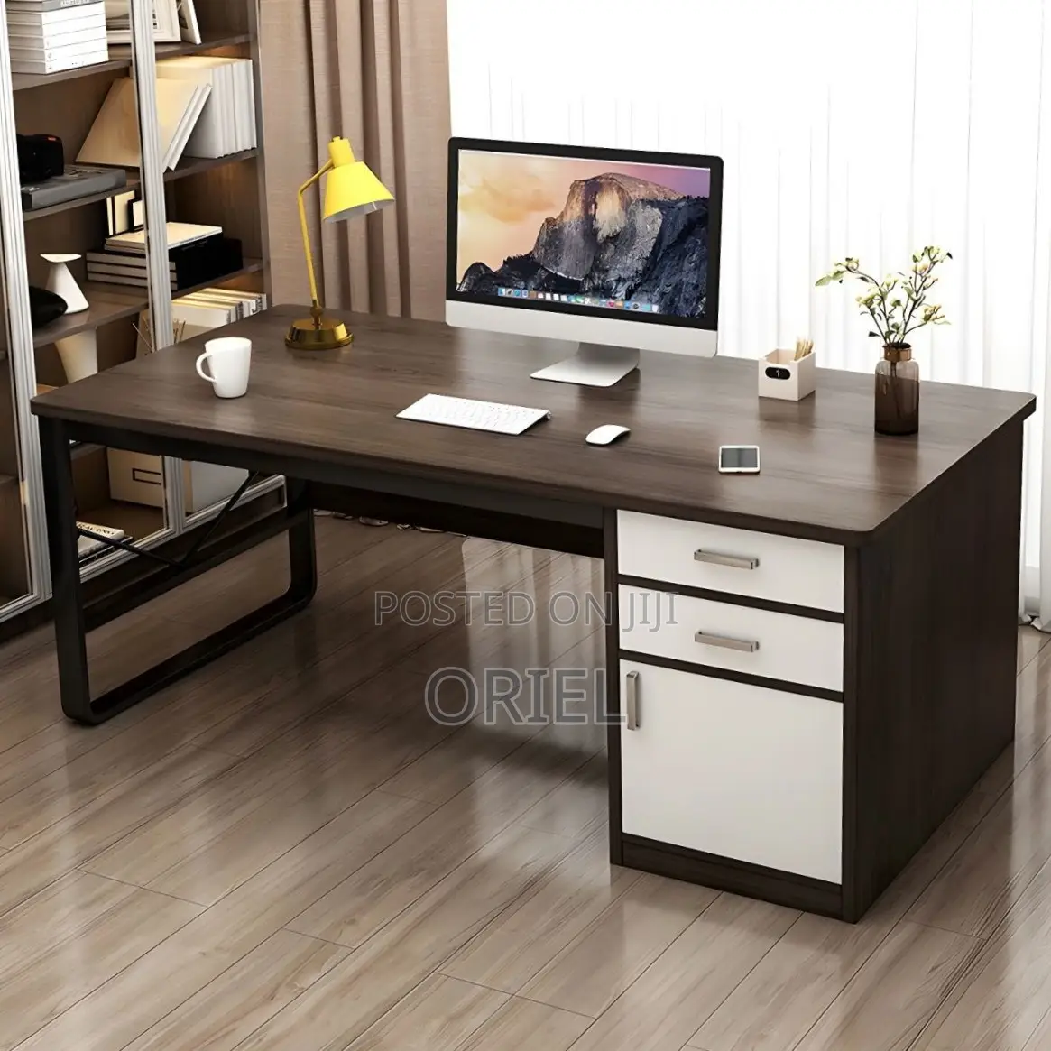 Office Desk : Executive Computer Desk With Drawers