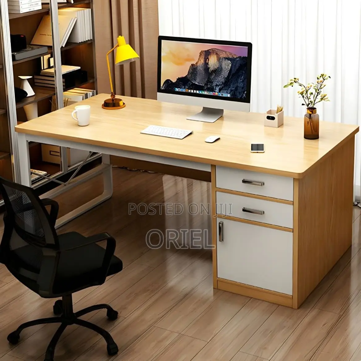 Office Desk : Executive Computer Desk With Drawers