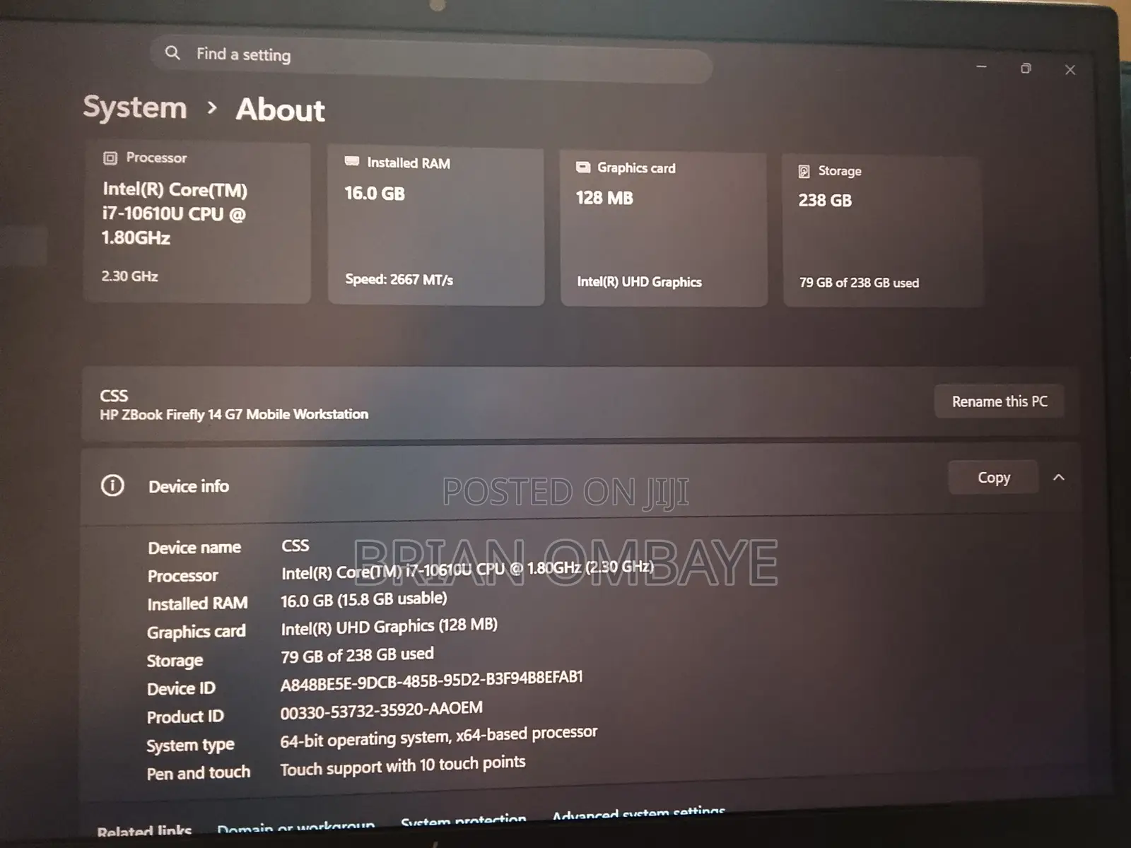 New Laptop HP ZBook 14 16GB Intel Core i7 SSD 256GB