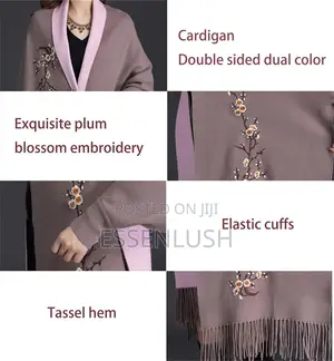 Executive Sleeved Floral Embroidered Poncho Jacket – 2-Tone