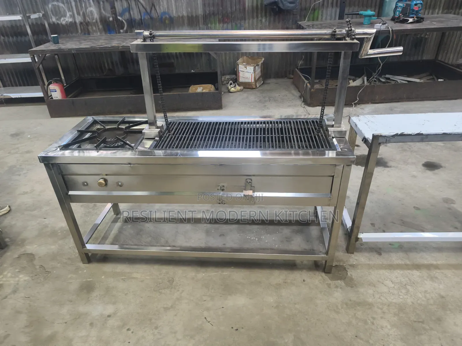 Commercial Combined Grill and Single Burner