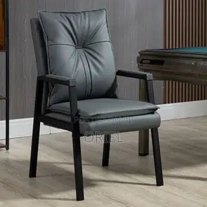 Office Chair : Mid-Back Modern Leather Task Chair With Fixed Arms
