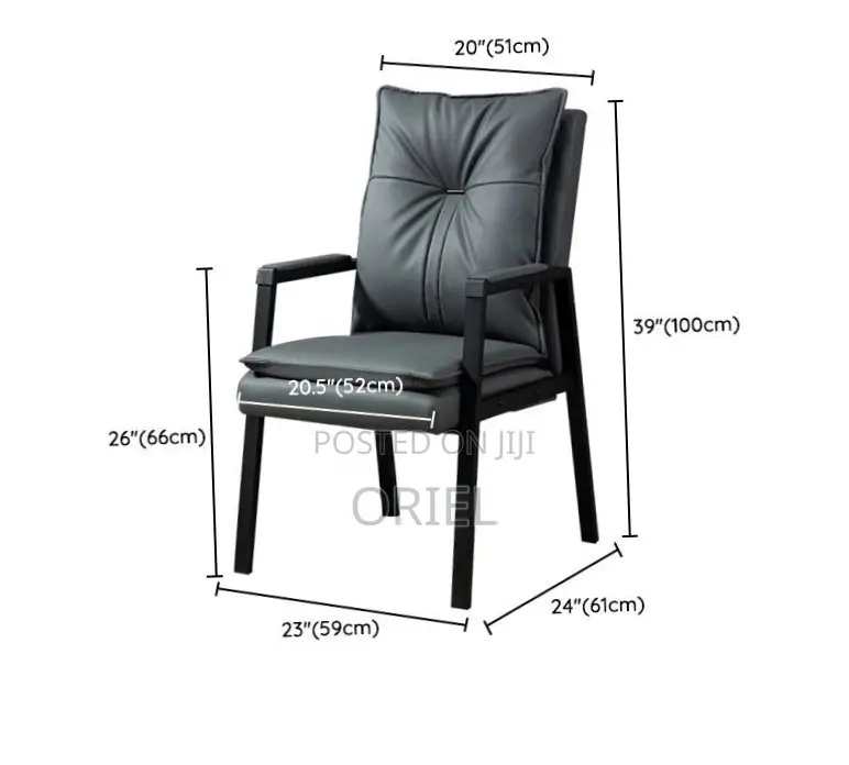 Office Chair : Mid-Back Modern Leather Task Chair With Fixed Arms