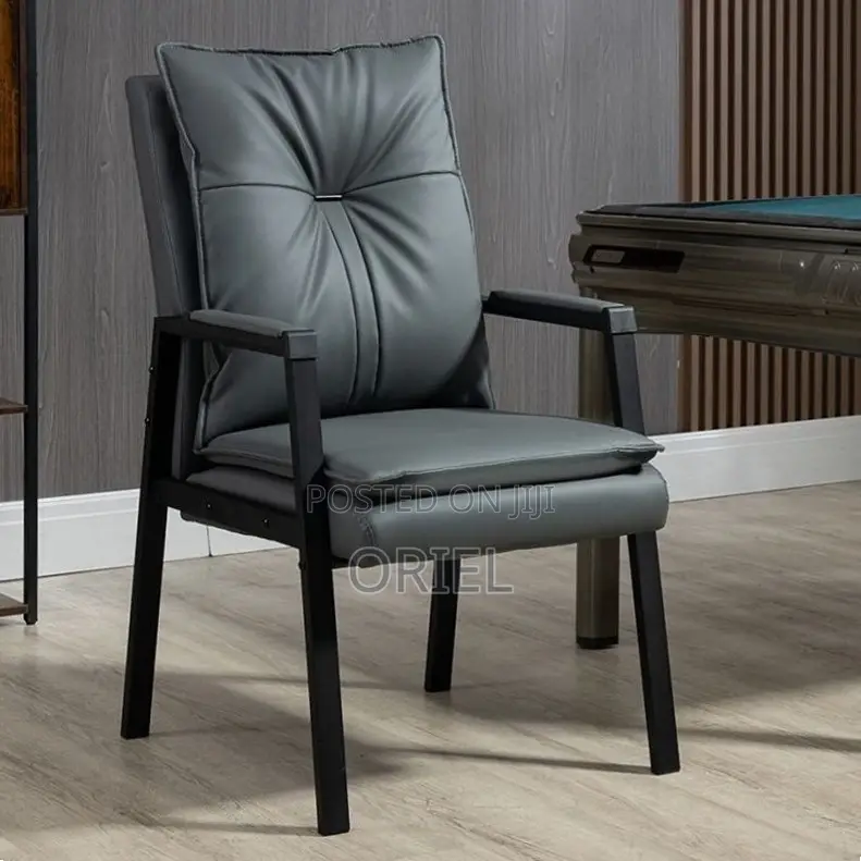Office Chair : Mid-Back Modern Leather Task Chair With Fixed Arms