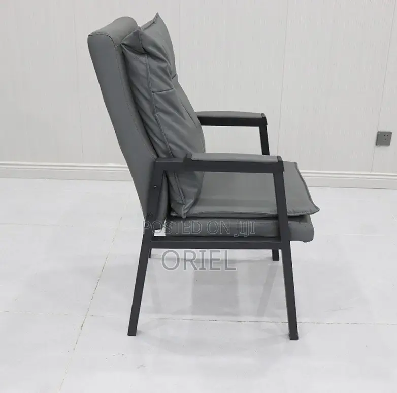 Office Chair : Mid-Back Modern Leather Task Chair With Fixed Arms