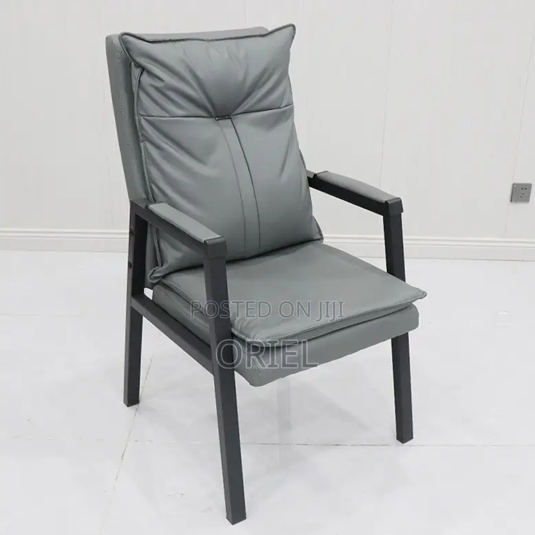 Office Chair : Mid-Back Modern Leather Task Chair With Fixed Arms