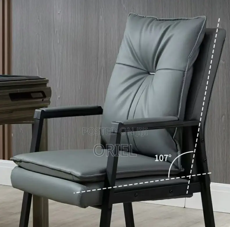Office Chair : Mid-Back Modern Leather Task Chair With Fixed Arms
