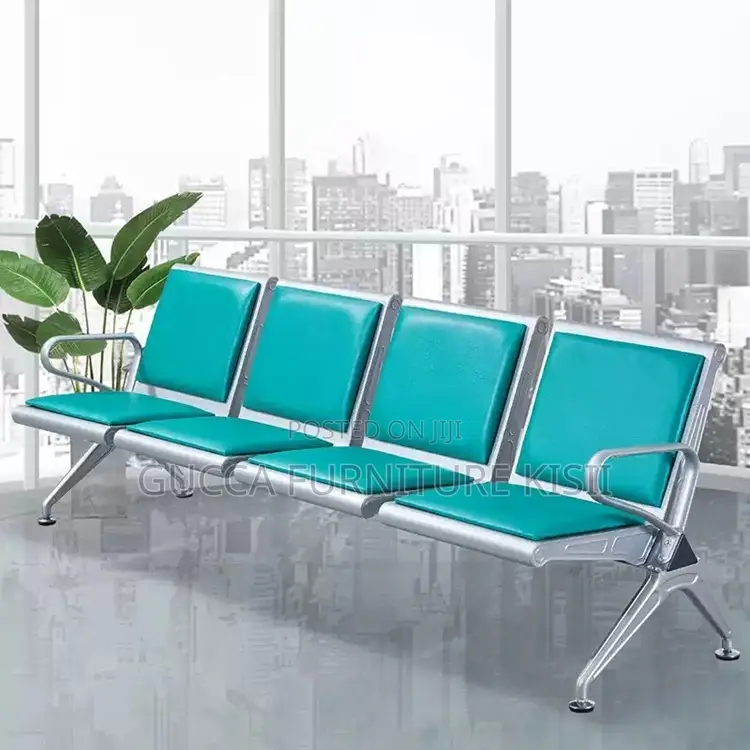Reception Bench; 4-Link Padded Office Waiting Bench