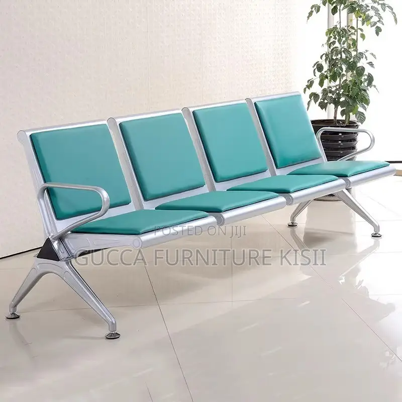 Reception Bench; 4-Link Padded Office Waiting Bench