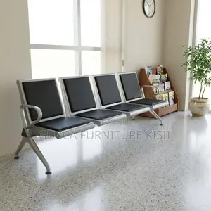 Reception Bench; 4-Link Padded Office Waiting Bench
