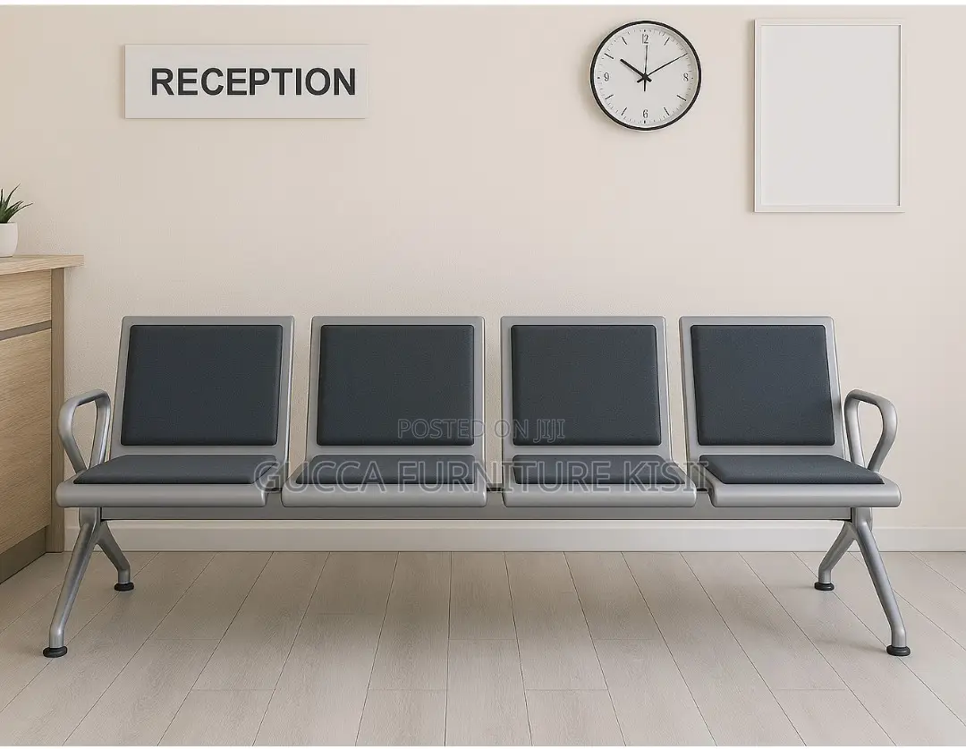 Reception Bench; 4-Link Padded Office Waiting Bench