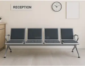 Reception Bench; 4-Link Padded Office Waiting Bench