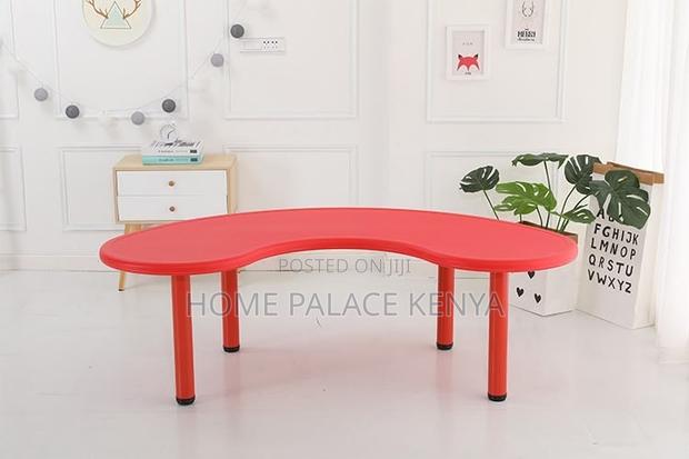 Study Table; Stylish Crescent Shaped Preschool Study Table - main view