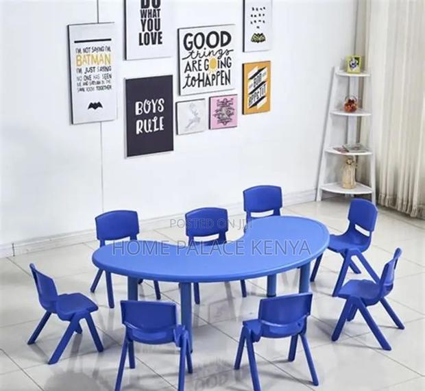 Study Table; Stylish Crescent Shaped Preschool Study Table - thumbnail 2