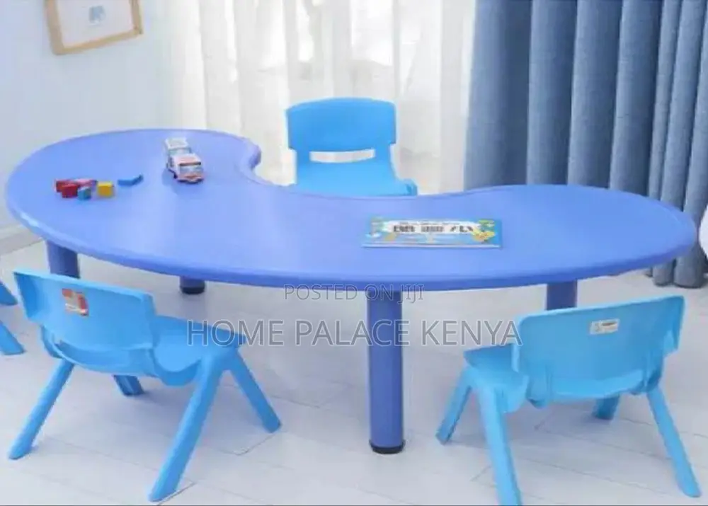 Study Table; Stylish Crescent Shaped Preschool Study Table