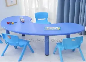 Study Table; Stylish Crescent Shaped Preschool Study Table