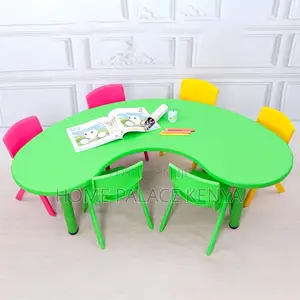 Study Table; Stylish Crescent Shaped Preschool Study Table