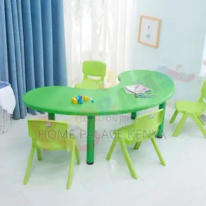 Study Table; Stylish Crescent Shaped Preschool Study Table